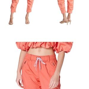 Derek Lam Vibrant Coral Joggers perfect for summer